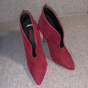 Bright red booties